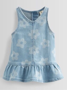 Blue Floral Denim Dress